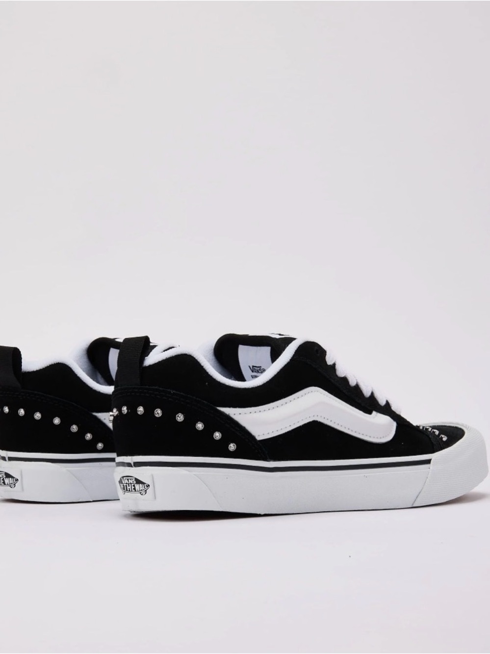 Vans Knu Skool Rhinestone Skate Shoe - Black / White - Picture 2 of 4